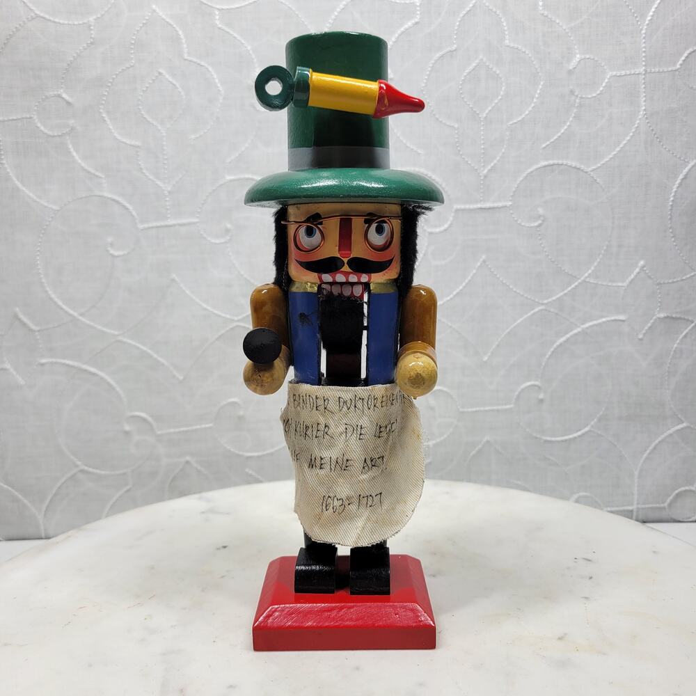 Pacific Rim Wooden Nutcracker Doctor Figure 9" with Box Vintage Christmas Decor